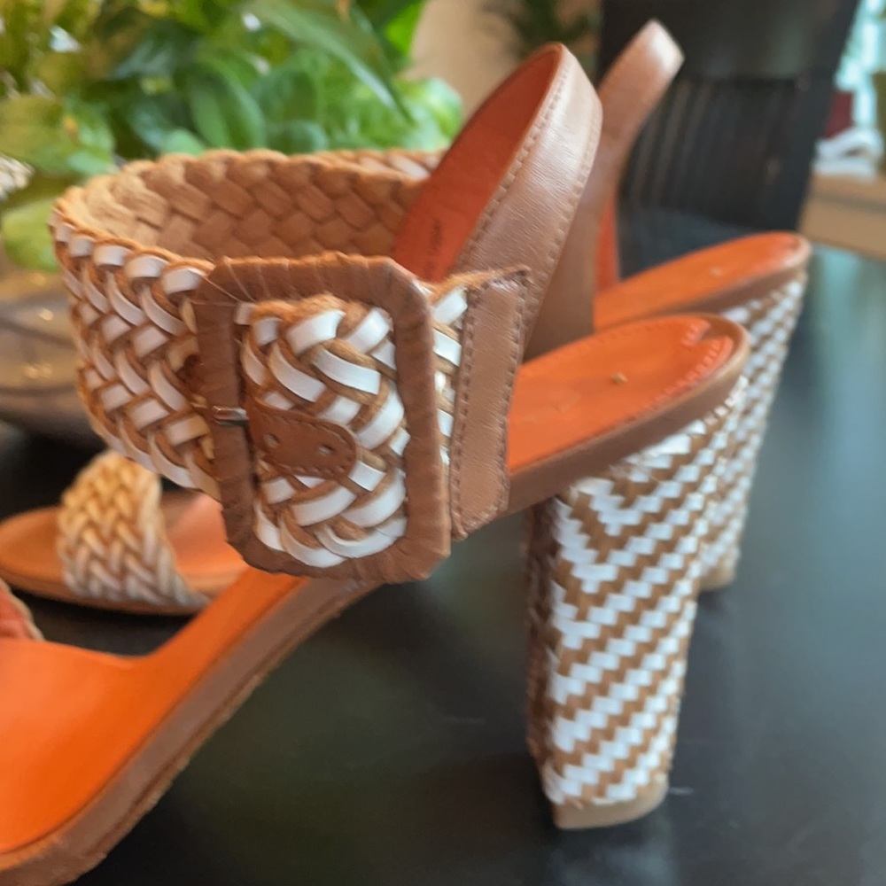 Via Spiga Italian Weave Ankle Strap Sandals sz 10